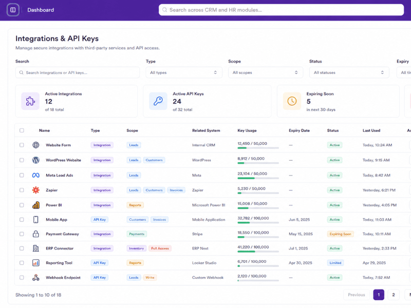 Integrations and API Key Management
